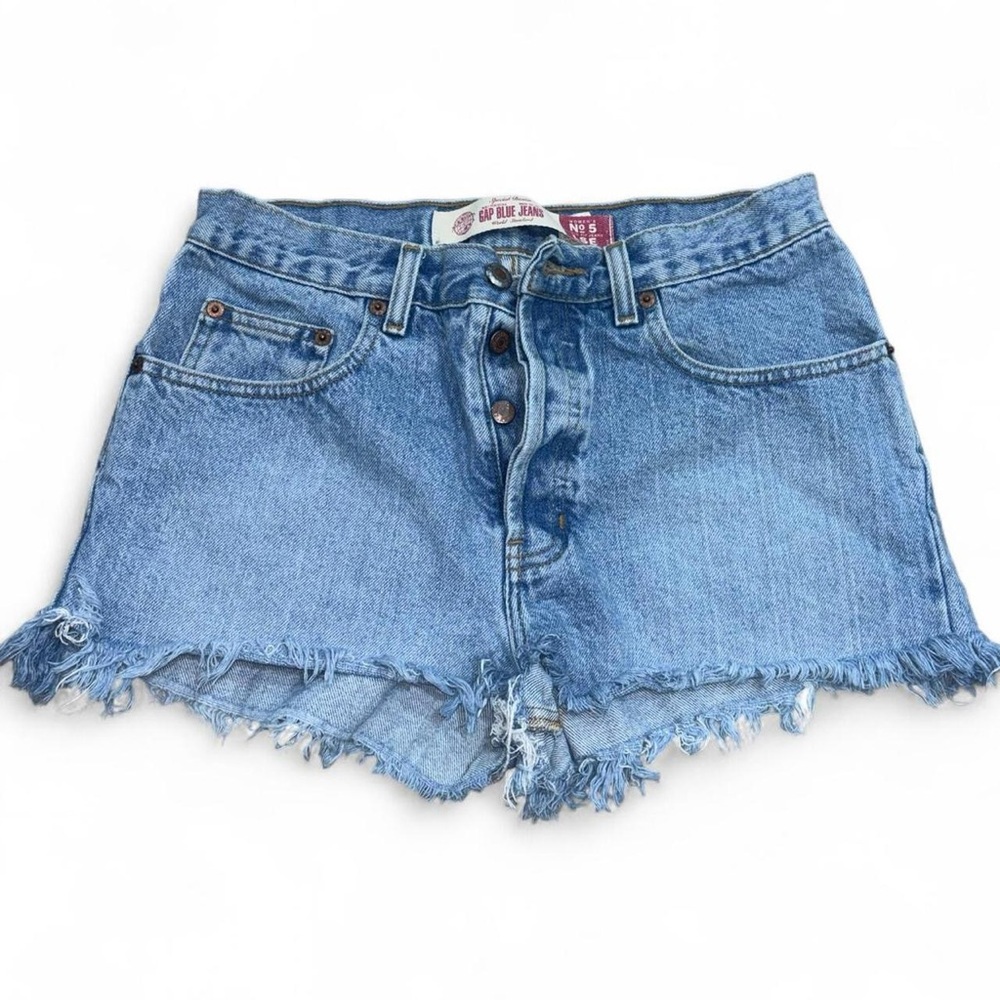 GAP Light Blue Frayed Jean Short Cutoffs